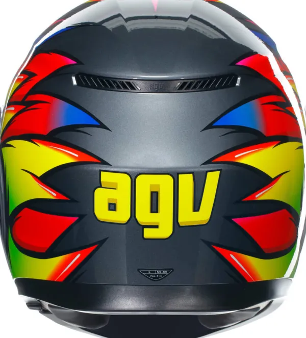 AGV K3 2023 Birdy 2.0 Grey/Yellow/Red> Integraalhelmen|Helmen Met Zonnevizier