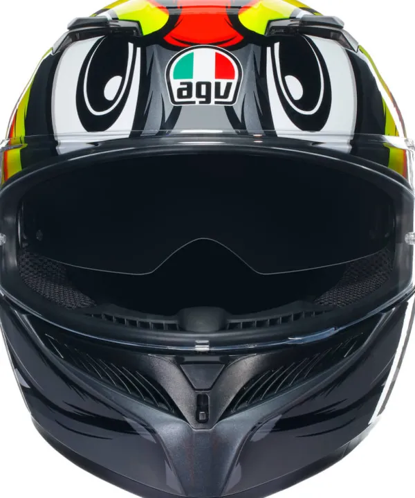 AGV K3 2023 Birdy 2.0 Grey/Yellow/Red> Integraalhelmen|Helmen Met Zonnevizier