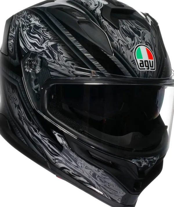 AGV K7 Damascus Black/Silver> Integraalhelmen|Helmen Met Zonnevizier