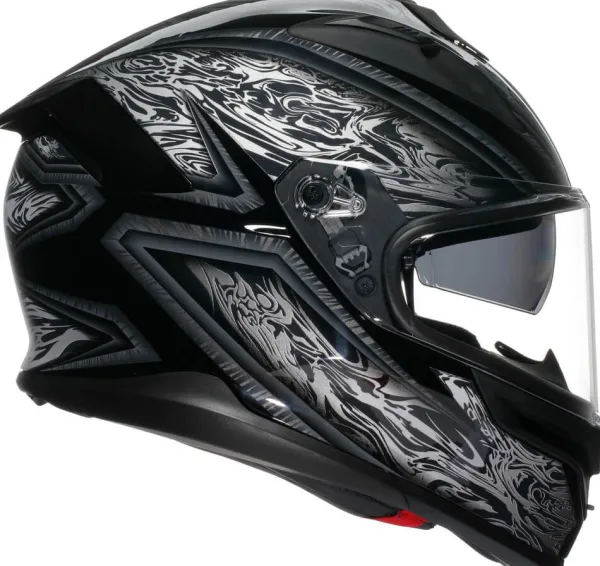 AGV K7 Damascus Black/Silver> Integraalhelmen|Helmen Met Zonnevizier