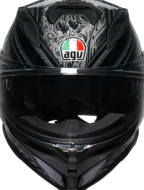 AGV K7 Damascus Black/Silver> Integraalhelmen|Helmen Met Zonnevizier