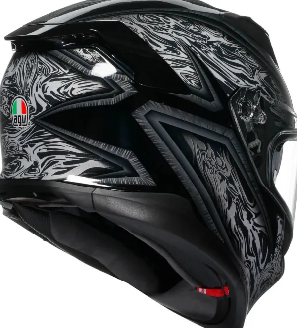 AGV K7 Damascus Black/Silver> Integraalhelmen|Helmen Met Zonnevizier