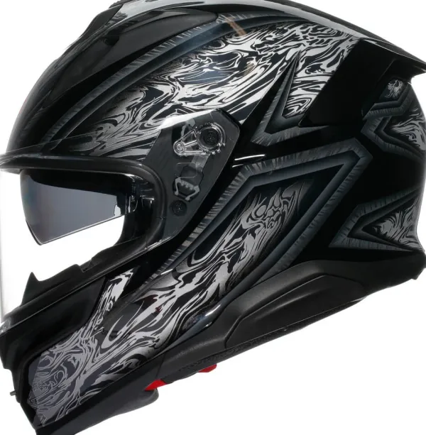 AGV K7 Damascus Black/Silver> Integraalhelmen|Helmen Met Zonnevizier