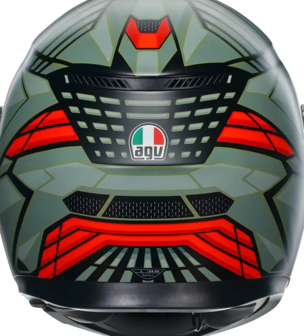 AGV K3 2023 Decept Matt Black/Green/Red> Integraalhelmen|Helmen Met Zonnevizier