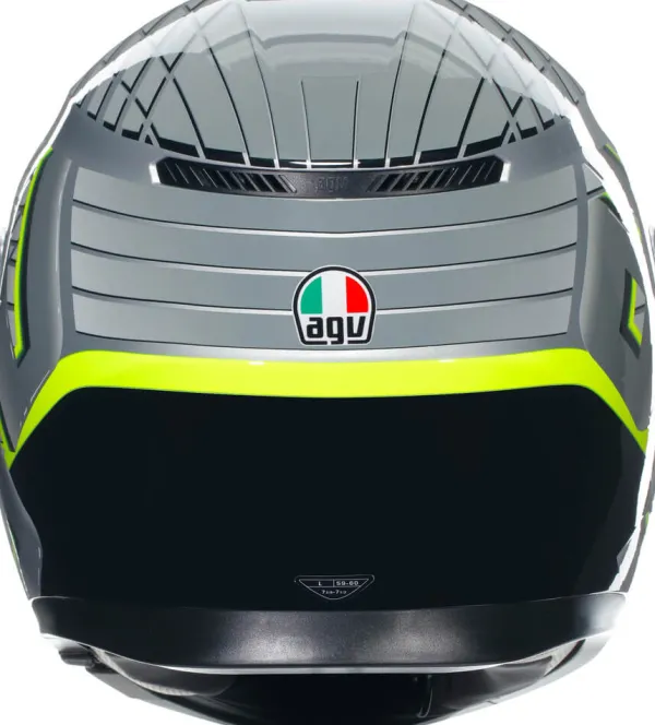 AGV K3 2023 Fortify Grey/Black/Yellow Fluo> Integraalhelmen|Helmen Met Zonnevizier