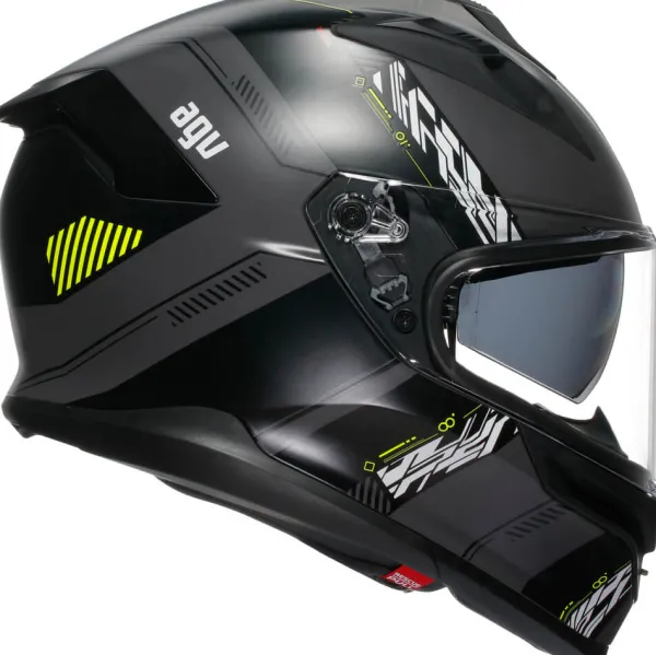 AGV K7 Kyber Matt Grey/Yellow Fluo> Integraalhelmen|Helmen Met Zonnevizier