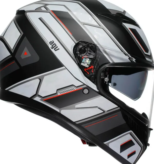 AGV K3 2023 Rivia Matt Black/White> Integraalhelmen|Helmen Met Zonnevizier