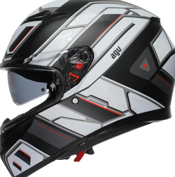 AGV K3 2023 Rivia Matt Black/White> Integraalhelmen|Helmen Met Zonnevizier