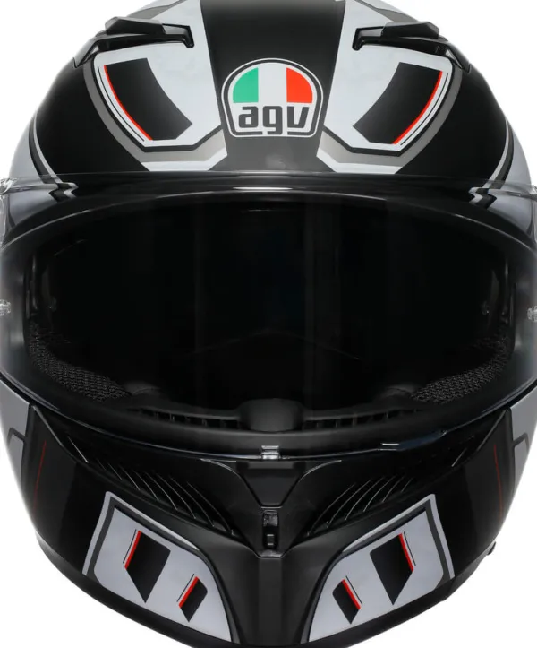 AGV K3 2023 Rivia Matt Black/White> Integraalhelmen|Helmen Met Zonnevizier