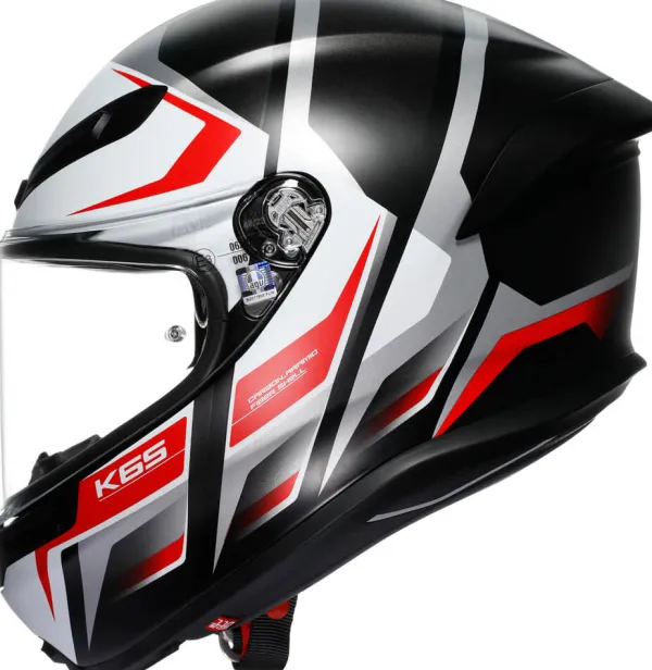 AGV K6 S Karve Matt Black/White/Red> Integraalhelmen|Race Helmen