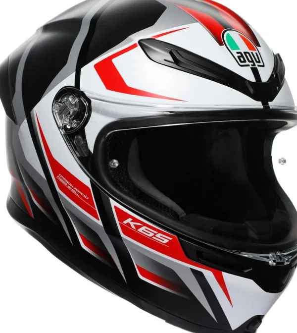 AGV K6 S Karve Matt Black/White/Red> Integraalhelmen|Race Helmen