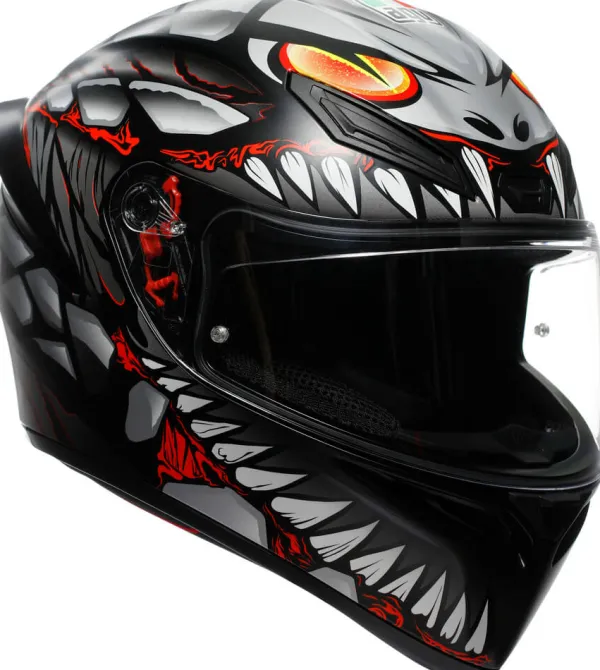 AGV K1 S Lyzard Matt Black/Grey/Red> Integraalhelmen|Race Helmen