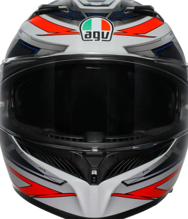 AGV K3 2023 Space Matt White/Red Fluo> Integraalhelmen|Helmen Met Zonnevizier