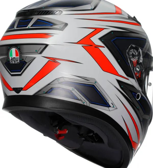 AGV K3 2023 Space Matt White/Red Fluo> Integraalhelmen|Helmen Met Zonnevizier