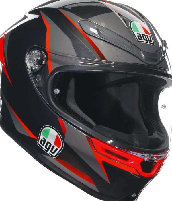 AGV K6 S Slashcut Black/Grey/Red> Integraalhelmen