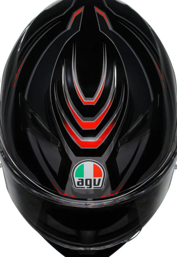 AGV K3 2023 Syth Black/Red> Integraalhelmen|Helmen Met Zonnevizier