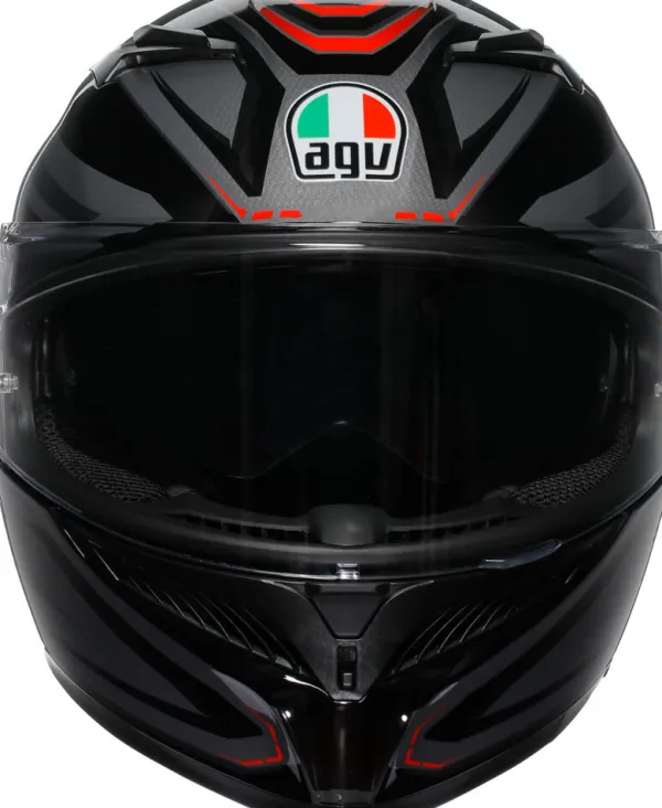 AGV K3 2023 Syth Black/Red> Integraalhelmen|Helmen Met Zonnevizier