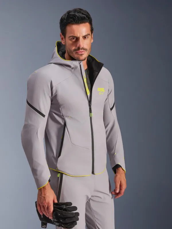Alpinestars Aeroshell Wp Motorjas Mid Gray Yellow Fluo 9116> Motorjassen