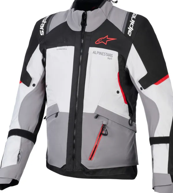 Alpinestars Andes V4 Drystar Motorjas Dk Gray Ice Gray Bk Bright Red 9141> Motorjassen