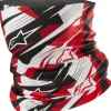 Alpinestars Blurred Neck Tube Black White Red 123> Nekwarmers En Windcollars