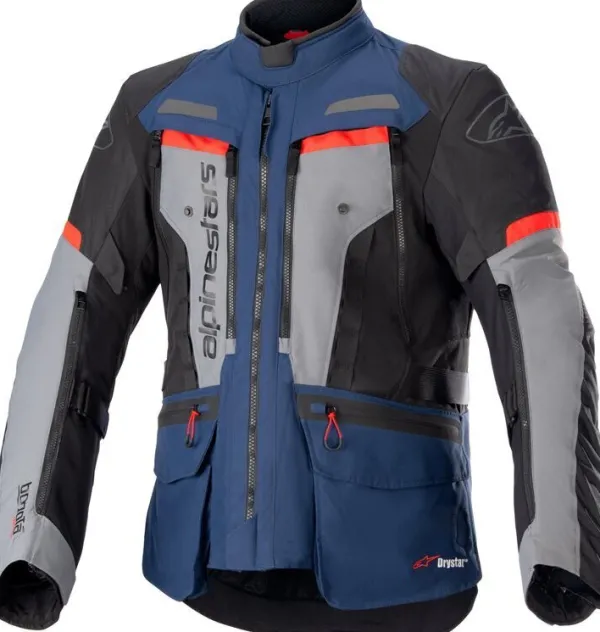 Alpinestars Bogota' Pro Drystar Motorjas Dark Blue Black Bright Red 7093> Motorjassen