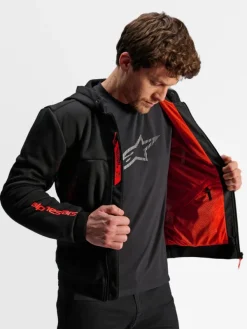 Alpinestars Chrome Air Sport Motorhoodie Black Red Fluo 1030><noscript><img width=
