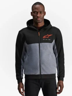 Alpinestars Chrome V2 Sport Motorhoodie Black Gray Heather Red Fluo 1473> Motorhoodies|Motorjassen