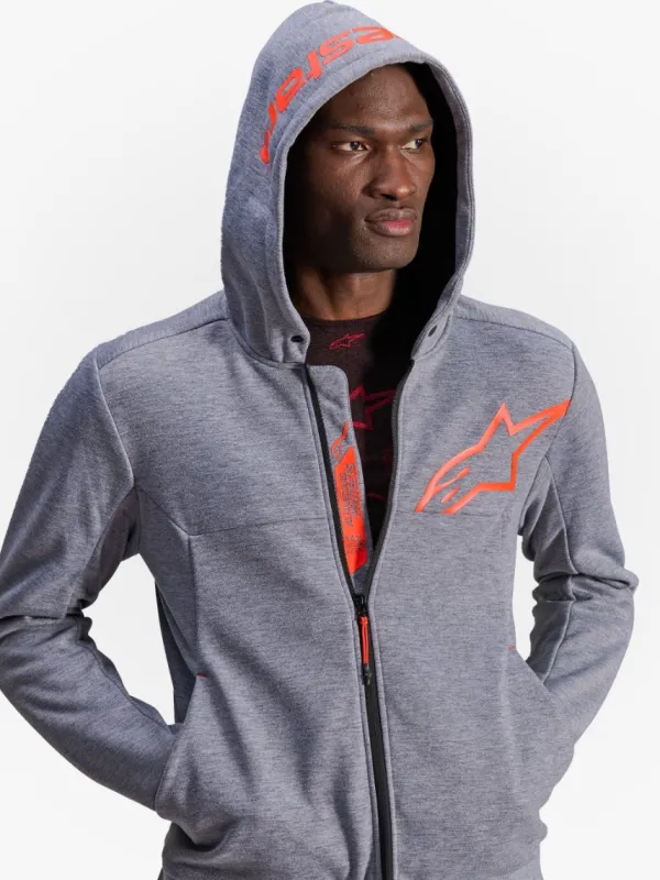 Alpinestars Chrome V2 Sport Motorhoodie Gray Heather Red Fluo 9199> Motorhoodies|Motorjassen