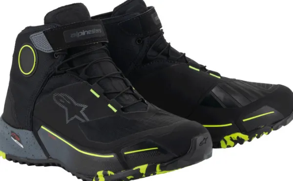 Alpinestars Cr-X Drystar Riding Shoes Black Dark Gray Yellow Fluo 1015>Heren Heren Motorschoenen