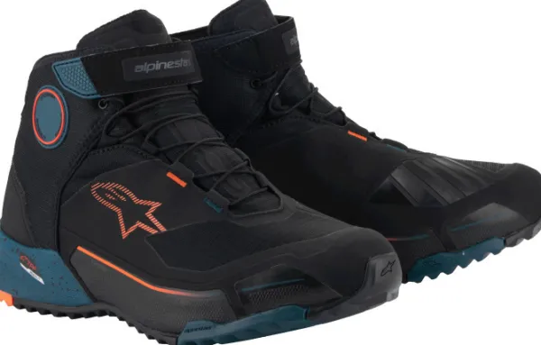 Alpinestars Cr-X Drystar Riding Shoes Black Petrol Orange Fluo 1649>Heren Heren Motorschoenen