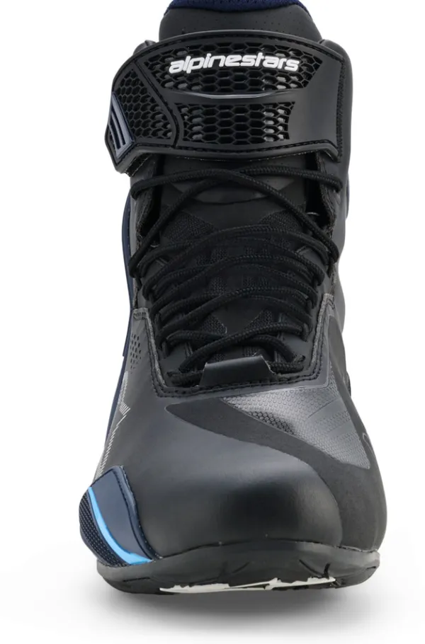 Alpinestars Faster-4 Drystar Shoes Black Night Navy Cyan 1571>Heren Heren Motorschoenen