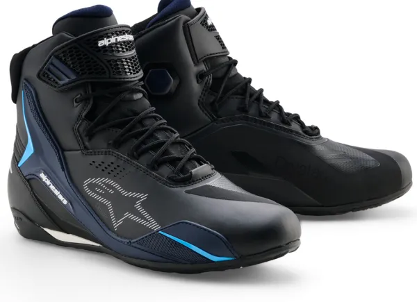 Alpinestars Faster-4 Drystar Shoes Black Night Navy Cyan 1571>Heren Heren Motorschoenen