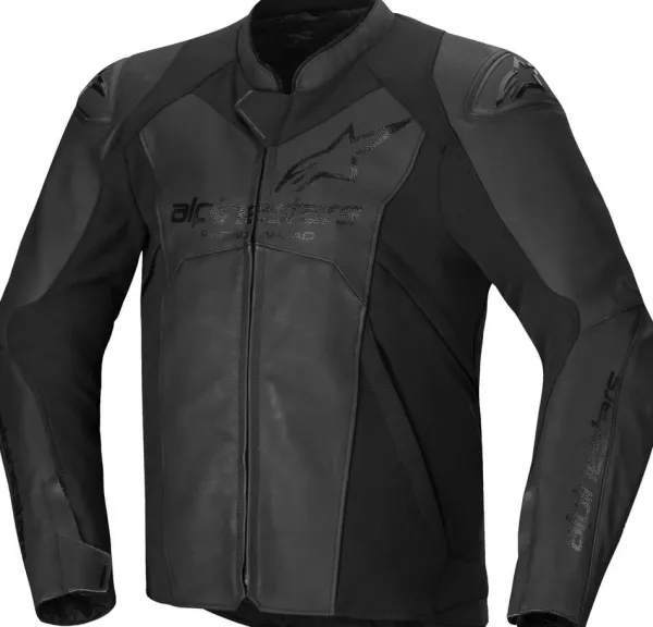 Alpinestars Faster V3 Leather Motorjas Black/Black 1100> Motorjassen