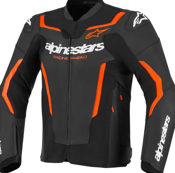 Alpinestars Gp Force V2 Leather Motorjas Black Red Fluo 1030> Motorjassen