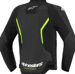 Alpinestars Gp Force V2 Leather Airflow Motorjas Black Yellow Fluo 155> Motorjassen