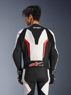 Alpinestars Gp Force V2 Leather Suit 1 Pc White/Black/Red Fluo><noscript><img width=