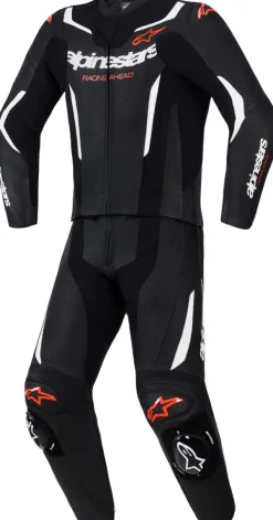 Alpinestars Gp Force V2 Leather Suit 2 Pc Racepak Black/White/Red Fluo><noscript><img width=