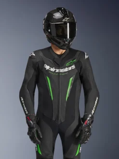 Alpinestars Gp Force V2 Leather Suit 1 Pc Black/Green><noscript><img width=