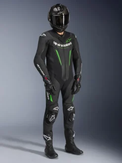 Alpinestars Gp Force V2 Leather Suit 1 Pc Black/Green><noscript><img width=