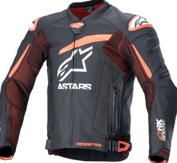 Alpinestars GP Plus R V4 Rideknit Leather Motorjas Black Red Fluo White 1321> Motorjassen
