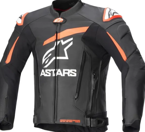 Alpinestars Gp Plus V4 Leather Jacket Black Red Fluo White 1321> Motorpakken