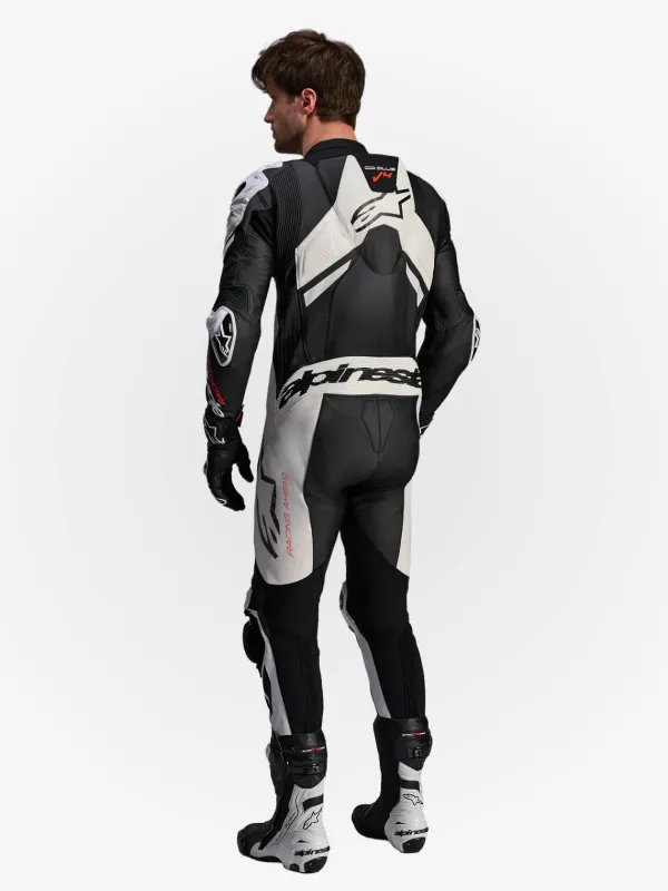 Alpinestars GP Plus V4 Sprint 1Pc Leather Suit Black White Red Fluo 1231> Motorpakken