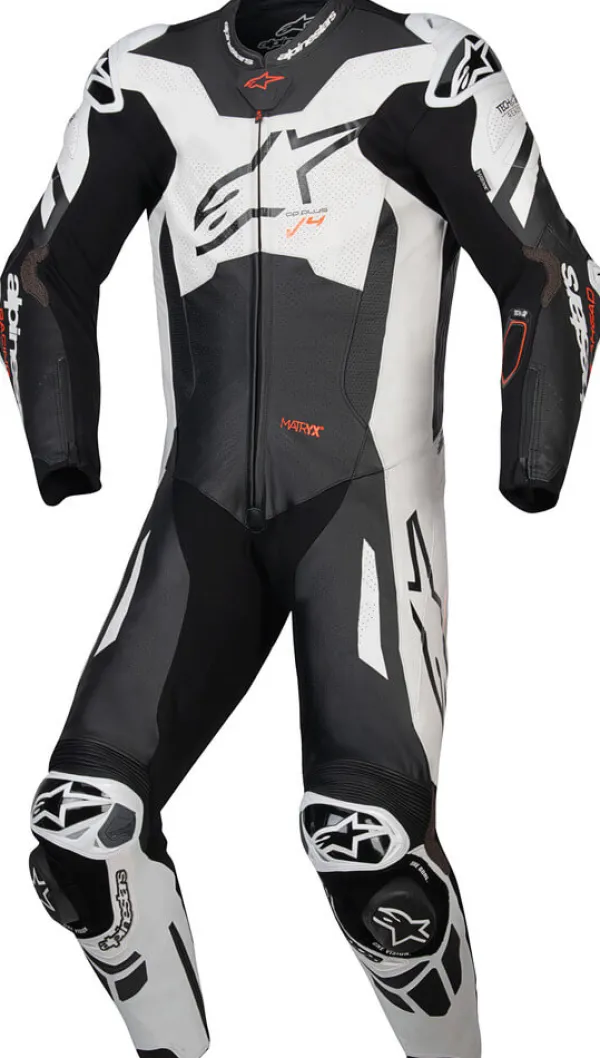 Alpinestars GP Plus V4 Sprint 1Pc Leather Suit Black White Red Fluo 1231> Motorpakken