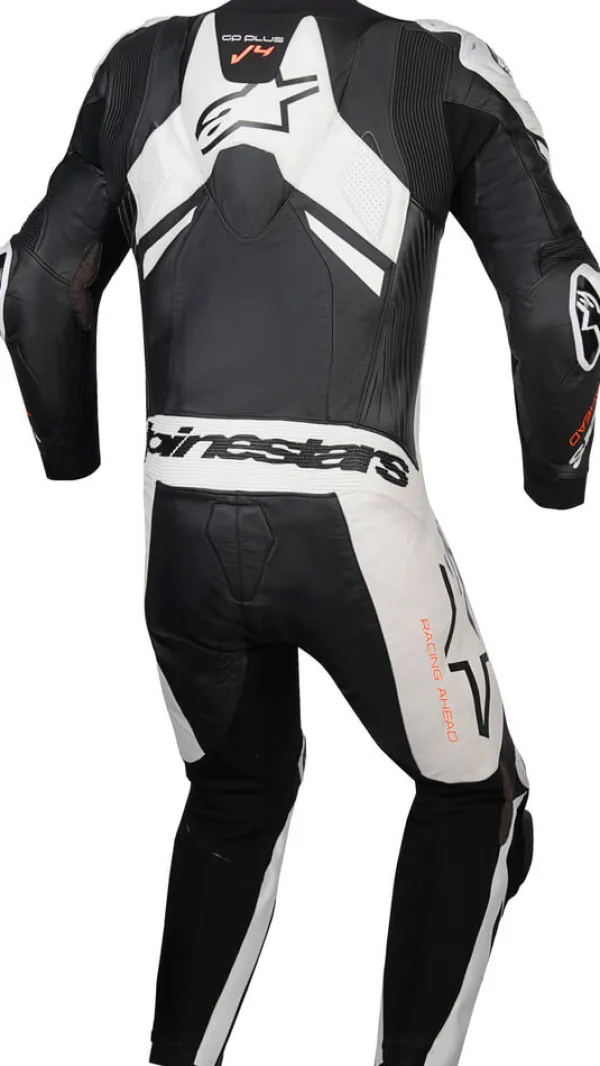 Alpinestars GP Plus V4 Sprint 1Pc Leather Suit Black White Red Fluo 1231> Motorpakken