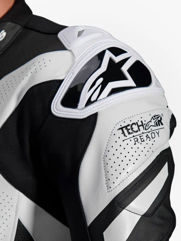 Alpinestars GP Plus V4 Sprint 1Pc Leather Suit Black White Red Fluo 1231> Motorpakken