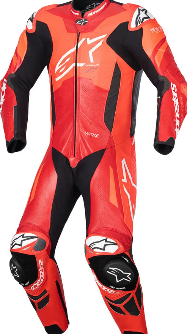 Alpinestars GP Plus V4 Sprint 1Pc Leather Suit Red Fluo Mid Red White 3087> Motorpakken