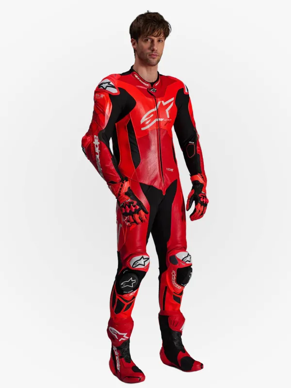 Alpinestars GP Plus V4 Sprint 1Pc Leather Suit Red Fluo Mid Red White 3087> Motorpakken