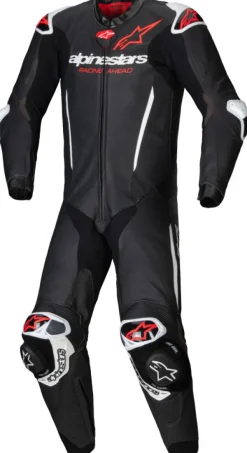 Alpinestars Gp-R7 1Pc Leather Suit Black White Red Fluo 1231> Motorpakken