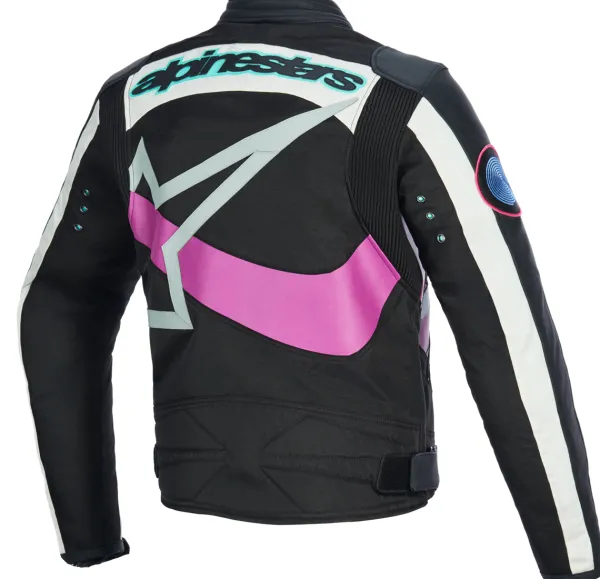 Alpinestars Idles Motorjas Black Off White Purple 1612> Motorjassen