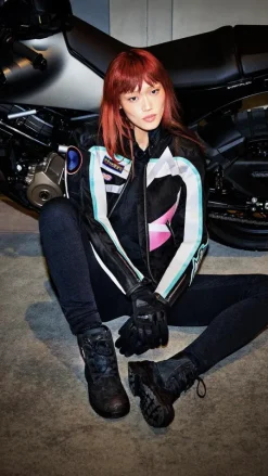 Alpinestars Idles Motorjas Black Off White Purple 1612><noscript><img width=